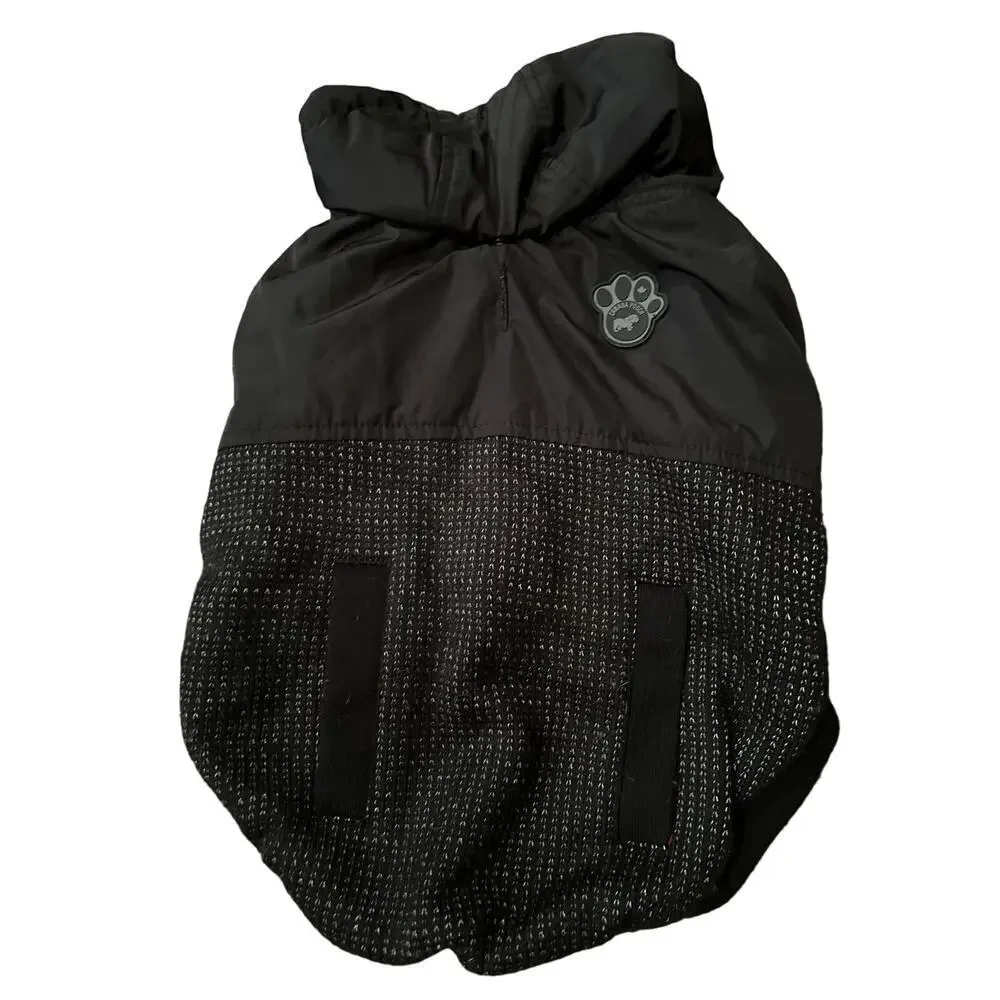 Canada Pooch Reflective Hybrid Jacket puffer breathable knit black SZ 18